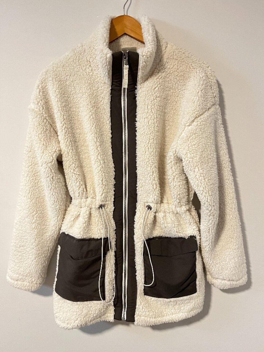 Telluride Clothing Co White Sherpa Fleece Anorak Jacket Cozy Soft NEW